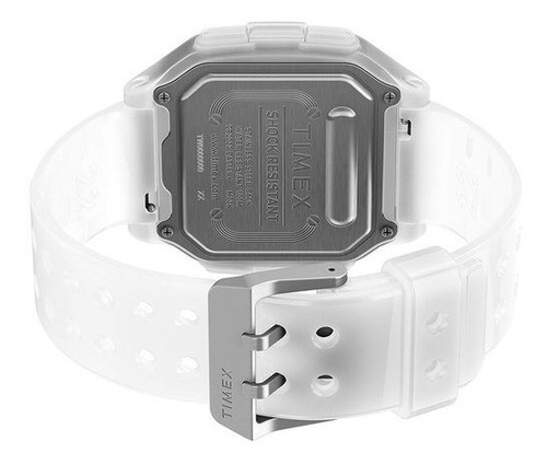 Reloj Timex Moda Modelo: Tw2u56300 Correa Blanco Bisel Blanco Fondo Digital