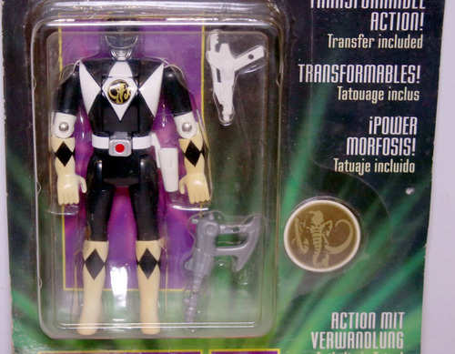 Power Rangers Preto Vira Cabeça Boneco Bandai 1994 Zack