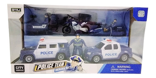Imagen 1 de 6 de Set De Vehiculos C/ 3 Figuras De Rescate Policias Accesorios