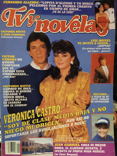 Revista Tv Y Novelas Victoria Ruffo Juan Ferrara Verónica Ca