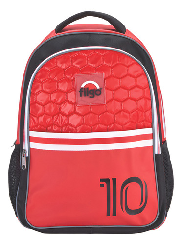 Mochila Espalda Escolar Filgo Starpak 18 Fútbol Roja Diseño De La Tela Lisa