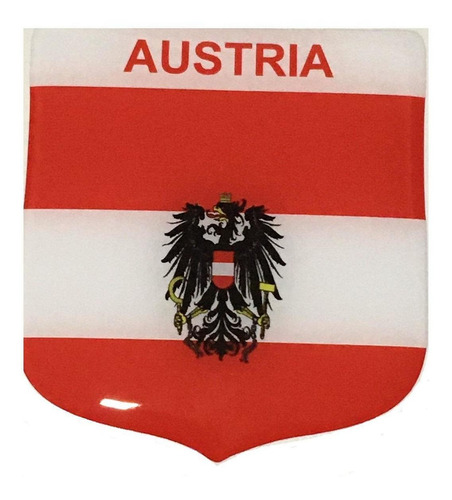 Adesivo Resinado Em Escudo Da Bandeira Da Áustria Com Brasão