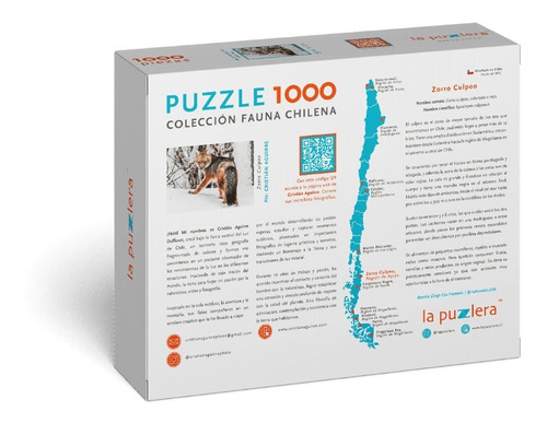 Imagen 3 de 4 de Puzzle 1.000 Piezas Animales: Zorro Fauna Chilena