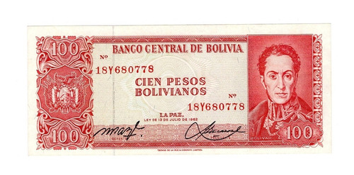 Bolivia - Billete 100 Pesos Bolivianos - 18y680778 Unc