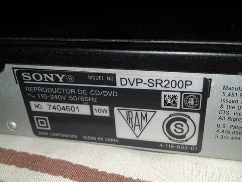 Reproductor De Dvd Sony