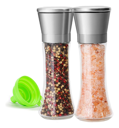 Juego De 2 Molinillos De Sal Marina Y Pimienta De Acero Inox