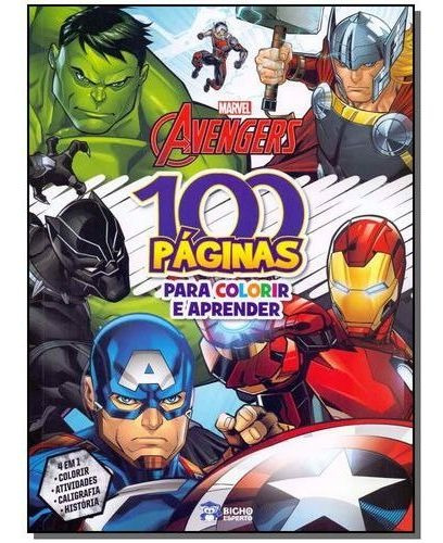 Livro Infantil 100 Páginas Para Colorir - Marvel Vingadores