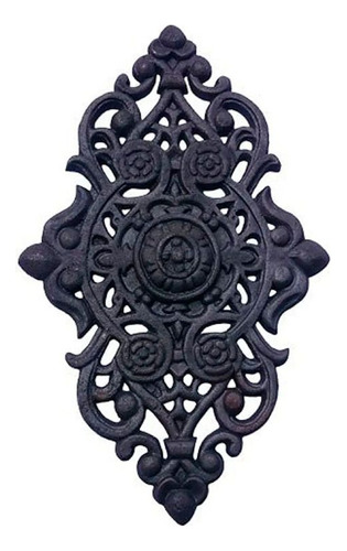 Florão Grande Ornamento Em Ferro Fundido Decoração 57x38cm