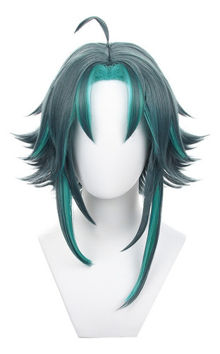 //- Juego Genshin Impact Xiao Cosplay Peluca Corto Pelo 30cm