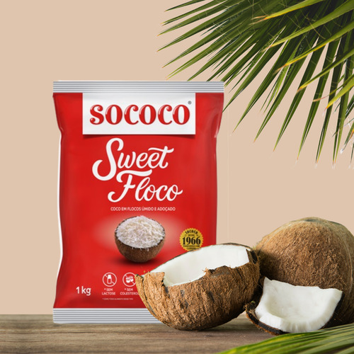 Coco Flocos Úmido Sweet 1kg - Sococo