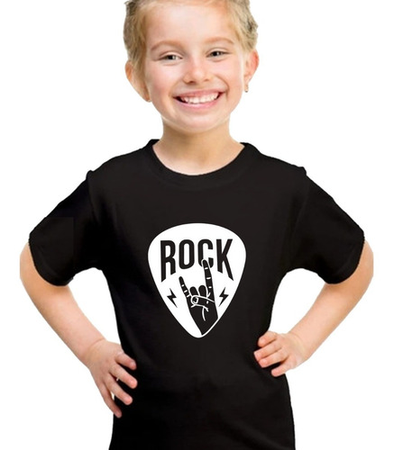 Imagen 3 de 6 de Remera Negra Púa Rock Música Algodón Peinado Calidad Premium
