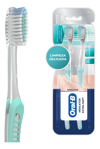 Cepillo Dental Oral-b Sensitive Indicator, 2 Unidades Azul