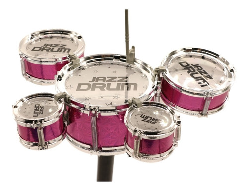 Bateria Musical Infantil Com Baqueta Brinquedo Menino Menina