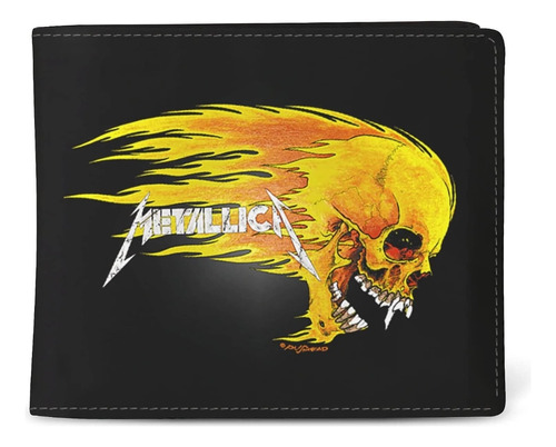 Metallica Billetera Rocksax Skull Flame 