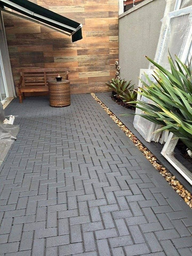 Imagem 3 de 5 de Kit Forma 10 Bloquetes,paver Retangular 4 Meios 20 X 6 Cms