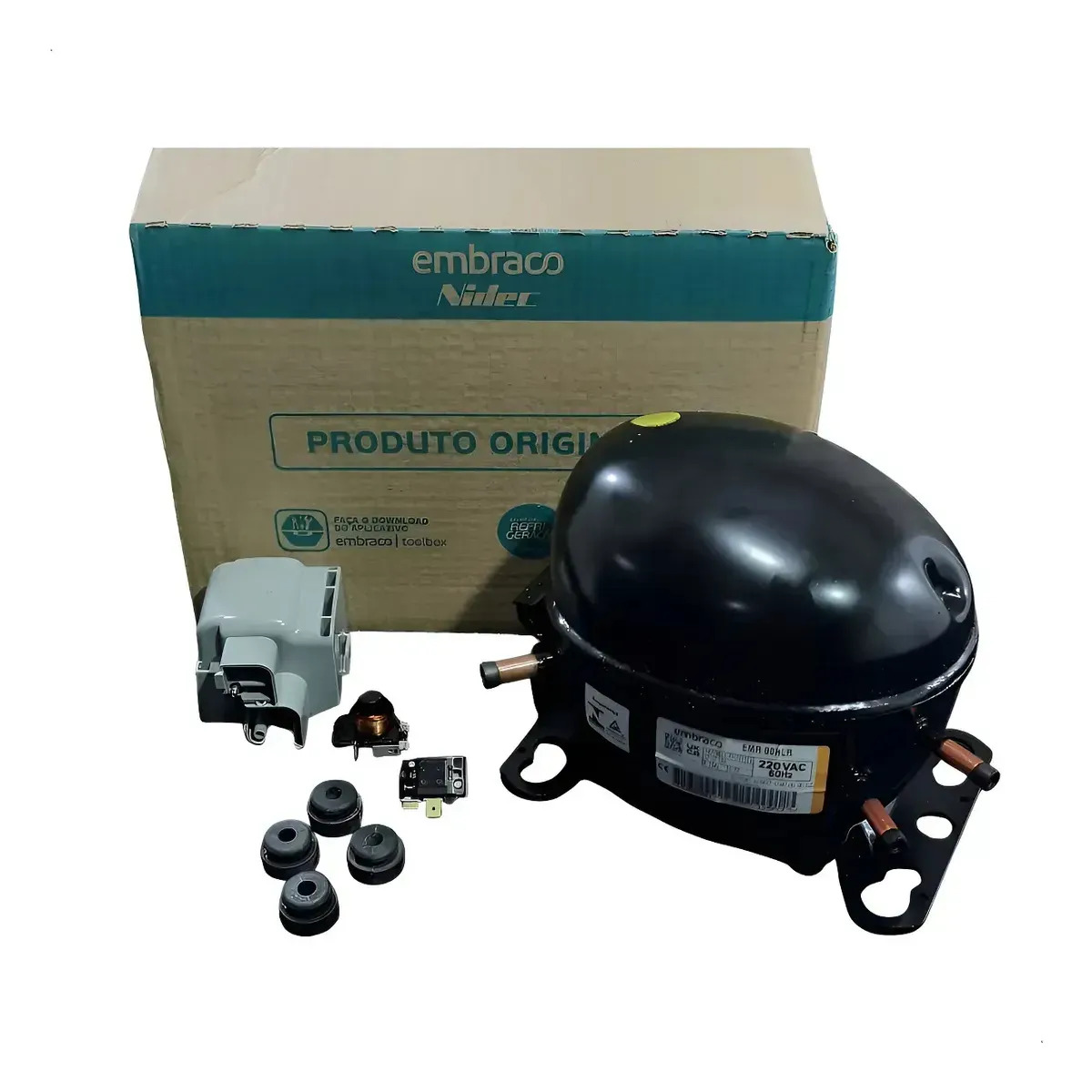 Compressor Geladeira Embraco EMR80HLR 1/4+ R134a Refrigeradores