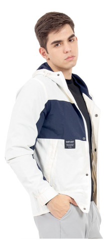 Chamarra Para Hombre Estampada Bicolor Con Contrastes Quarry