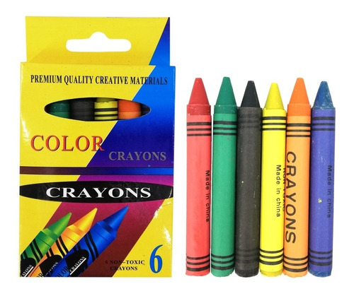 Crayolas X 6 Unidades Escolar En Caja De 6cm Gruesas