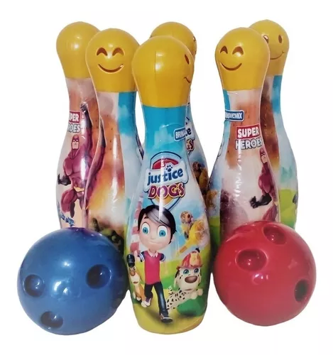 Jogo De Boliche Brinquedo Infantil C/ 6 Pinos + 2 Bolas 30cm