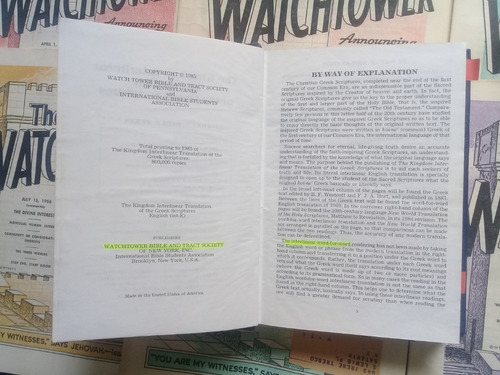 Kingdom Interlineal Greek Scriptures - Watchtower - T Jehova (Usado)
