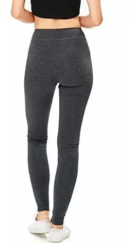  Sofra Leggings de algodón de cintura alta para mujer