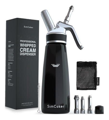 Chantillera Dispensador Simcoker Crema Chantilly 500ml Negra