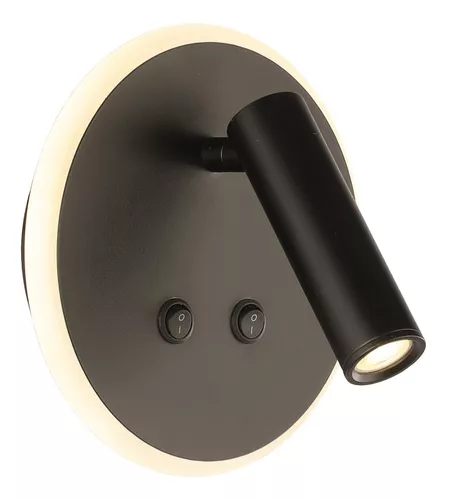 LUZ DESING, Aplique Pared Luz Led 3 Luces 15w Moderno Baño Negro Mks