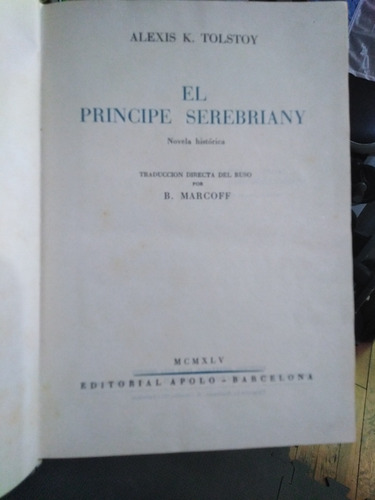 El Principe Serebriany - Alexis K. Tolstoy -sólo Envíos