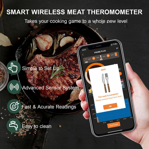 Termómetro Inteligente Inalámbrico Para Carne Modelo 500 Pie Color