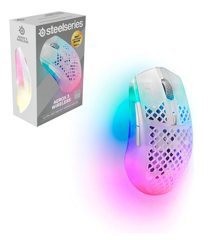 Mouse Steelseries Aerox 3 Wireless Ghost Color Blanco