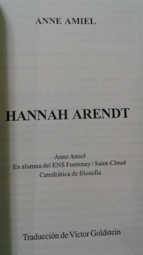Imagen 3 de 8 de Hannah Arendt Anne Amiel