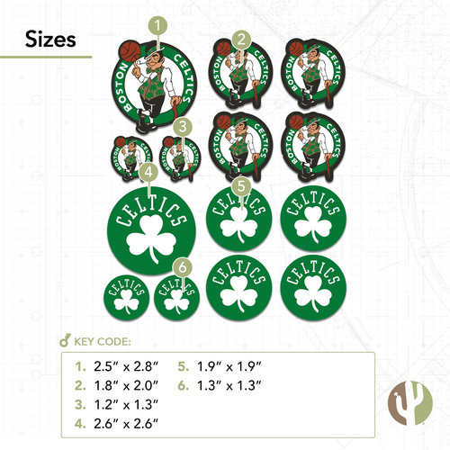 Calcomanías Nba Boston Celtics Desert Cactus Vinilo