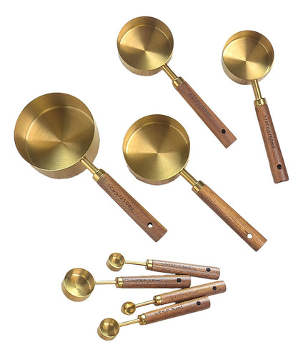 Juego De 8 Tazas Medidoras Y Cucharas, Apilables Para