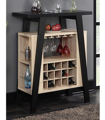 Conceptos De Conveniencia Newport Bar Console, Negro / Blanc