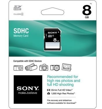 Sony Memoria Sdhc 8gb Class-4 15mb/s Full/hd Sf-8n4 Ecoffice