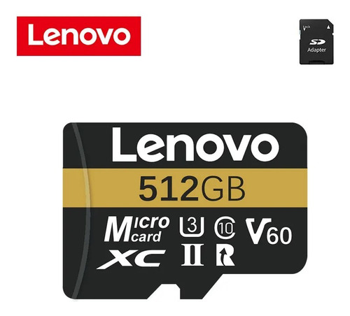 Tarjeta Micro Sd Lenovo Black 512gb Clase 10 + Adaptador (f)