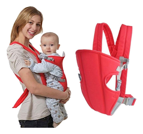 Canguru Carregador Bebe Passeio Ergonômico Mochila Costas Cor Vermelho