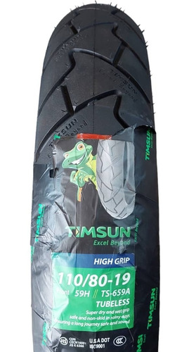 Caucho Timsun 110/80-19 V-strom Tx 200 Rayos High Grip