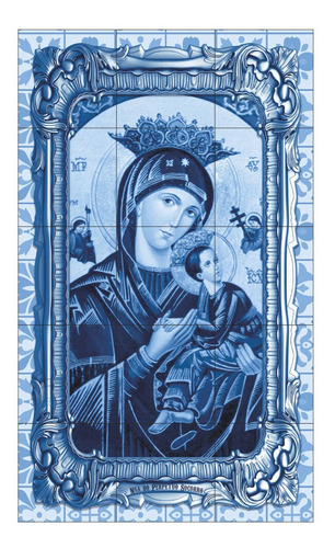 Nossa Senhora Do Perpétuo Socorro Azulejo Quadro 1,00x0,60mt
