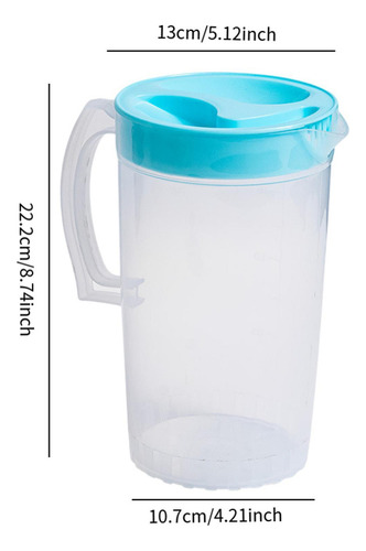Jarra De Agua Con Jarra De Agua De Tapa Con Mango, Agua Azul