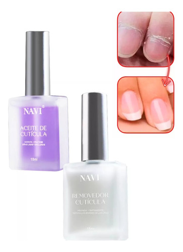 Removedor + Aceite De Cuticulas Navi 15ml Original Uñas