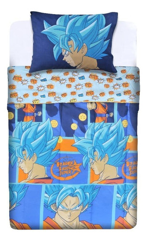 Juego De Sábanas Infantiles Microfibra 1.5 Pl Dragon Ball Z