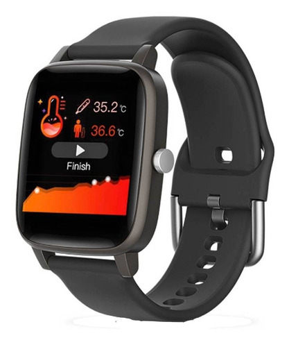 Smartband Colmi T98 1.4" caja  negra, malla  negra de  silicona