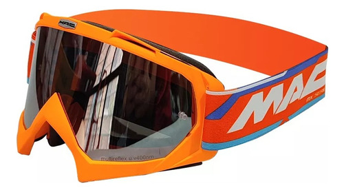 Antiparras Moto Enduro Motocross Mac Flash Azul Naranja