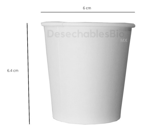 Imagen 3 de 6 de 50 Vasos 4 Oz. Desechables Biodegradables De Papel Pla