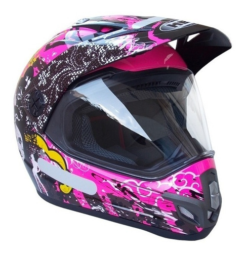 Capacete Helt Cross Vision Pink Rosa