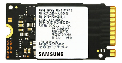 M.2 M2 Pcie Nvme Samsung 256gb 2242 SSD de estado sólido de 256 Gb, cor preta