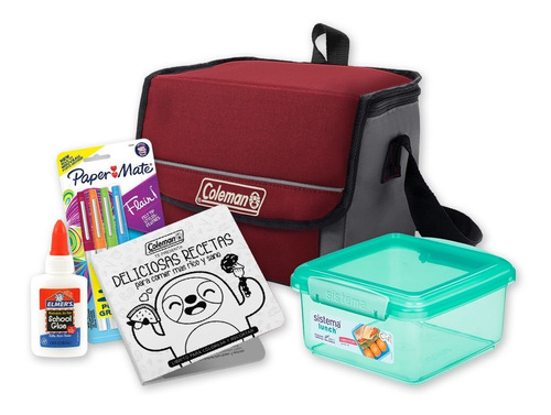 Combo Kit Escolar Lunchera Vianda Infantil Termica Coleman