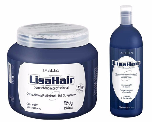 Kit Creme Alisante E Neutralizante Profissional Lisa Hair