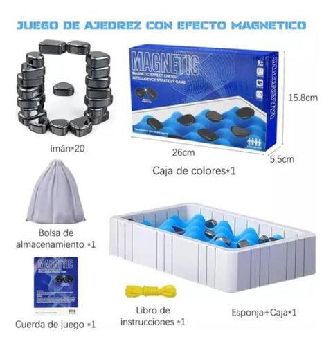 Juego Mesa Damas Magnétic Niños Con Tablero Y Piezas Ajedrez